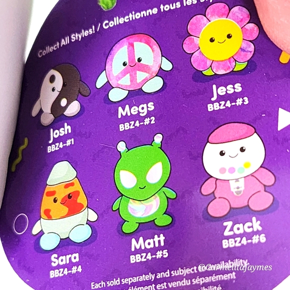 ✌️ Megs ☮️ Peace Sign Retro Bumz Lightning Clip Russ Bum Bumz Beaded Plush NWT - Picture 8 of 9